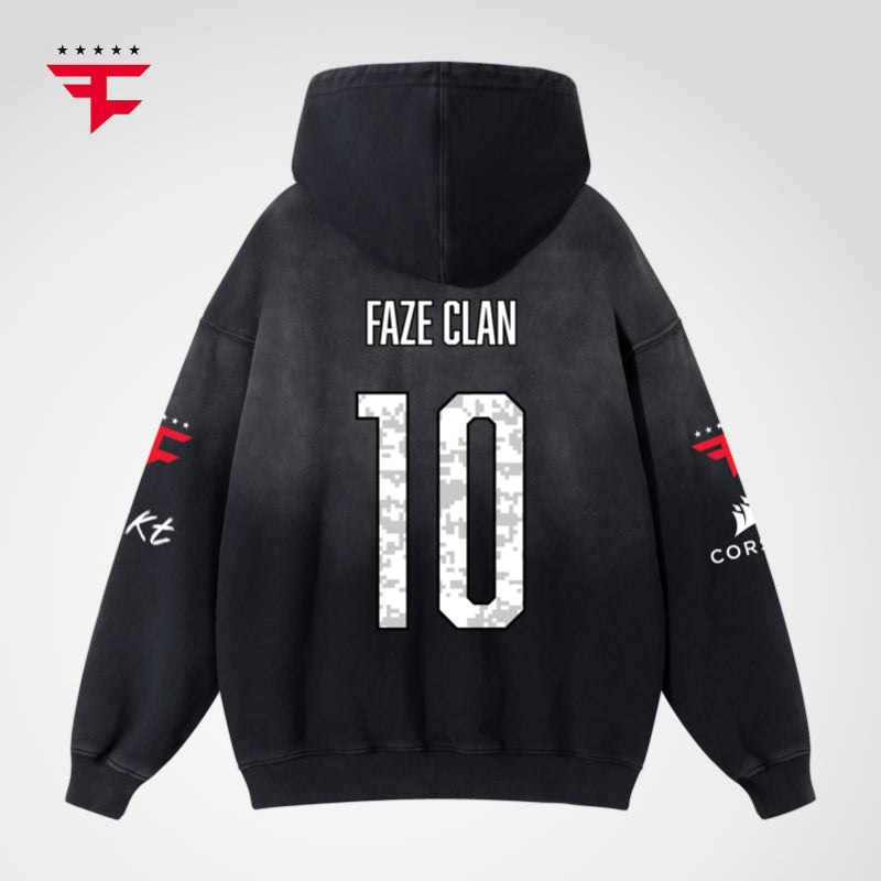 FaZe Esports 隊服風格做舊球衣連帽衛衣